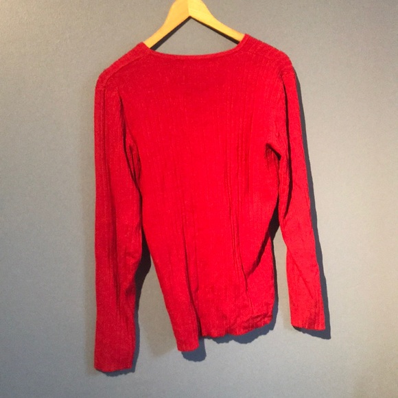 Red button up cardigan - Picture 2 of 4